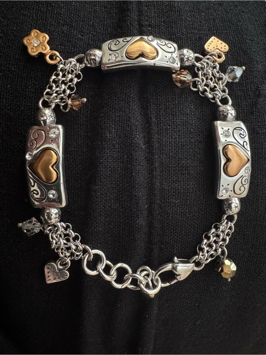 Brighton Jewelry - Brighton Two-Tone Heart Charm Bracelet in Silver and Gold